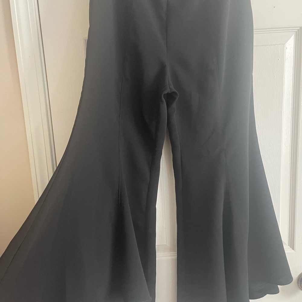 Anthropologie Black Flare Pants with Dramatic Boot Cut